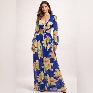 Floral Blue Maxi Dress